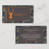 Carte De Visite Camouflage Orange Deer Logo Vente au détail (Devant / Derrière)