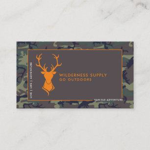 Carte De Visite Camouflage Orange Deer Logo Vente au détail