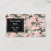 Carte De Visite Camouflage rose et vert, Militaire, Armée (Dos)