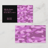 Carte De Visite Camouflage rose Girly (Devant / Derrière)