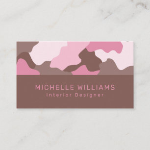 Carte De Visite Camouflage rose Motif moderne professionnel