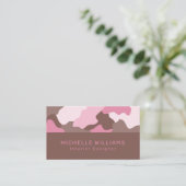 Carte De Visite Camouflage rose Motif moderne professionnel (Debout devant)