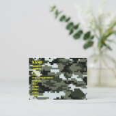 Carte De Visite Camouflage urbain/Camo de 8 de bit Digitals de (Debout devant)