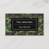 Carte De Visite Camouflage vert, Armée (Dos)