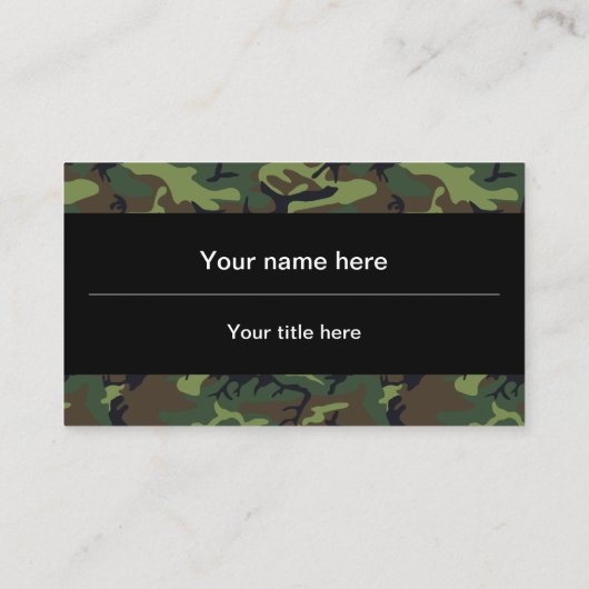 Carte De Visite Camouflage vert, Armée (Dos)