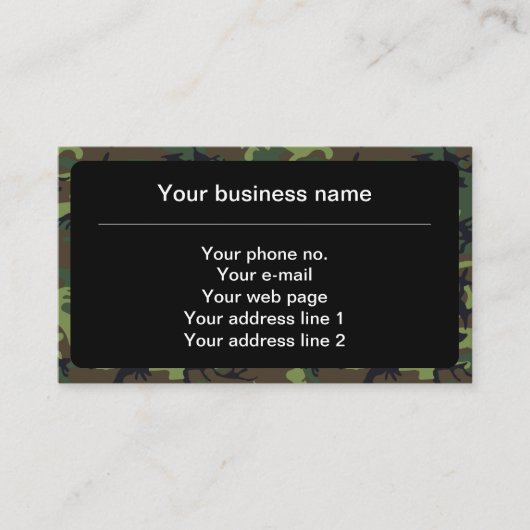 Carte De Visite Camouflage vert, Armée (Devant)