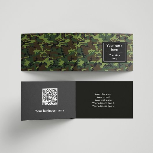 Carte De Visite Camouflage vert, Armée