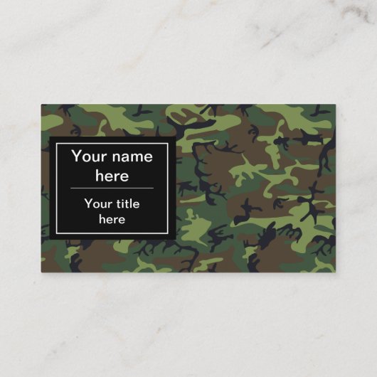 Carte De Visite Camouflage vert, Armée (Dos)