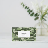 Carte De Visite Camouflage Vert (blanc uni) (Debout devant)