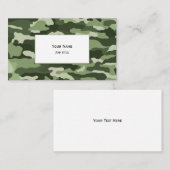 Carte De Visite Camouflage Vert (blanc uni) (Devant / Derrière)