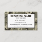 Carte De Visite Camouflage vert coupé (Dos)
