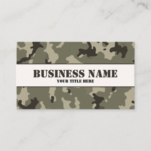 Carte De Visite Camouflage vert coupé (Devant)