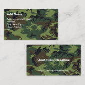 Carte De Visite Camouflage vert militaire (Devant / Derrière)