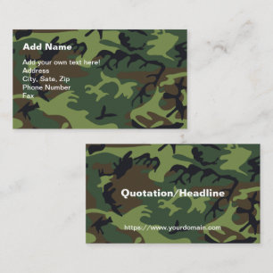Carte De Visite Camouflage vert militaire