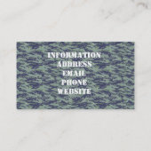 Carte De Visite Camouflage vert olive Tigerstripe (Dos)