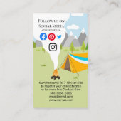 Carte De Visite camp d'été camping site de camping de plage camp d (Dos)