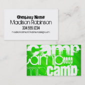 Carte De Visite Camp; Neon Green Stripes (Devant / Derrière)