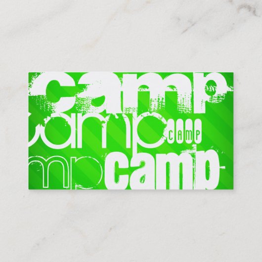 Carte De Visite Camp; Neon Green Stripes (Dos)