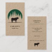 Carte De Visite Campagne moderne Kraft Bull Famille de bovins (Devant / Derrière)