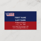 Carte De Visite Campagne politique bleue et rouge (Devant)
