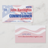 Carte De Visite Campagne politique - Bureau du commissaire du comt (Devant / Derrière)