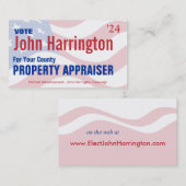 Carte De Visite Campagne politique - Entreprise d'évaluateur immob (Devant / Derrière)