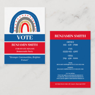 Carte De Visite Campagne Politique Moderne USA Homme Politique