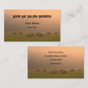 Carte De Visite Campagne rustique Hay Bales Sunset