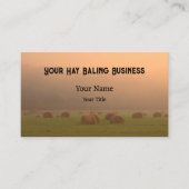Carte De Visite Campagne rustique Hay Bales Sunset (Devant)