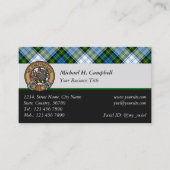 Carte De Visite Campbell Crest au-dessus de Tartan (Devant)
