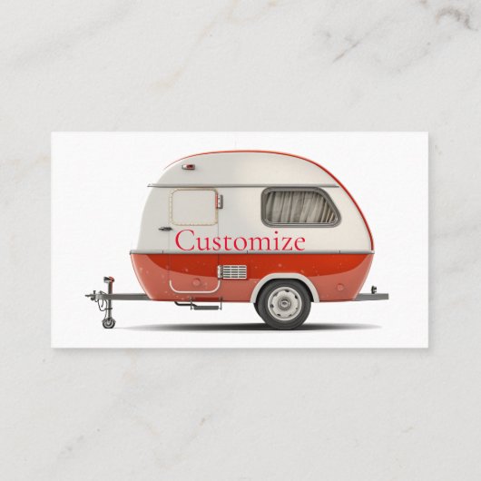 Carte De Visite Camper Teardrop Classic Retro Thunder_Cove (Dos)