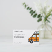 Carte De Visite Campervan orange (Debout devant)