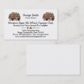 Carte De Visite Campeur rv de camping-car de Travco (Devant / Derrière)