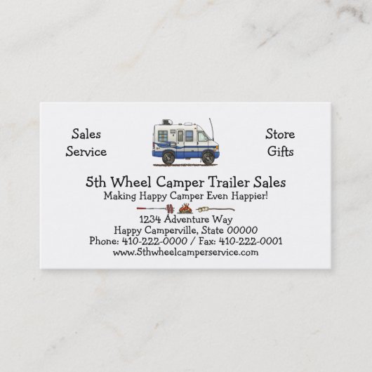 Carte De Visite Campeur rv HSH de Winnebago de Rialta (Devant)