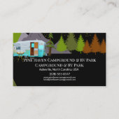 Carte De Visite Campground & RV Park Rustic Outdoor Design (Devant)