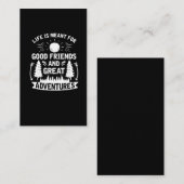 Carte De Visite Camping augmentant de bons amis et grandes (Devant / Derrière)