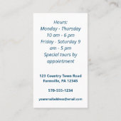 Carte De Visite Camping Blanc Canard bleu marine (Dos)