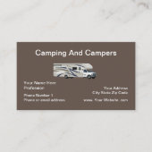 Carte De Visite Camping Camping Camper Thème (Devant)