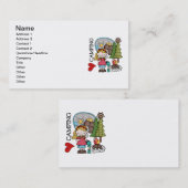 Carte De Visite Camping d'amour de la fille I de cheveux blonds (Devant / Derrière)