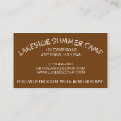 Carte De Visite Camping d'été de Marshmallow grillé (Dos)