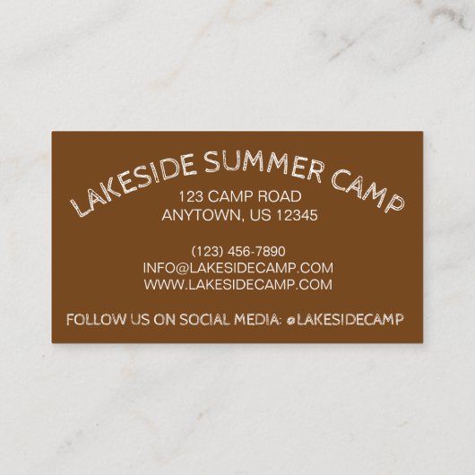 Carte De Visite Camping d'été de Marshmallow grillé (Dos)