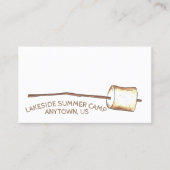 Carte De Visite Camping d'été de Marshmallow grillé (Devant)