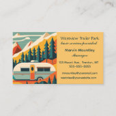 Carte De Visite Camping du parc de la remorque modifiable (Devant)