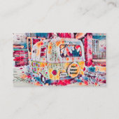 Carte De Visite Camping Hippie Glamping Jaune (Devant)