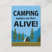 Carte De Visite Camping Me Fait Me Sentir Vivant Camping (Devant)