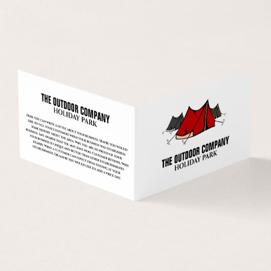 Carte De Visite Camping, Parc de vacances Détail (Extérieur)