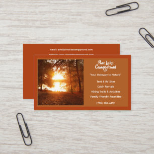 Carte De Visite Camping Rust Red Forest