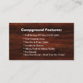 Carte De Visite Camping rustique RV Park Contact Design (Dos)