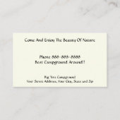 Carte De Visite Camping Tente Équipement extérieur Affaires (Dos)