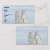 Carte De Visite Canada lynx, hiver, paire par ruisseau glacé (Devant / Derrière)